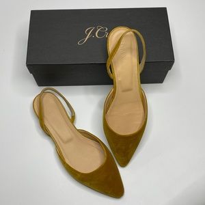 J. Crew Velvet Slingback Flats Size 9 Bronzed Topaz